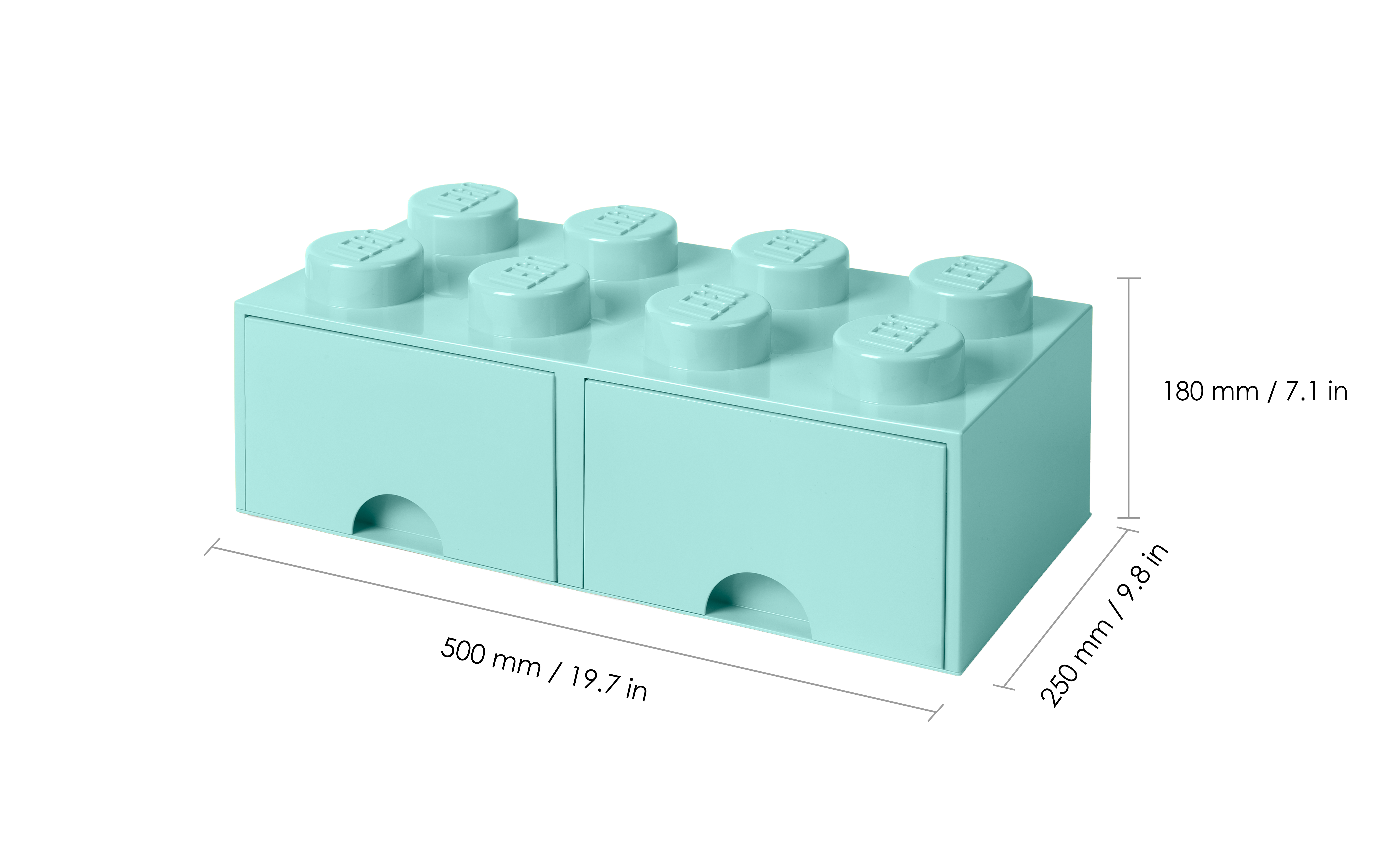 Room Copenhagen LEGO® Drawer Aufbewahrungsbox Brick 4 grau grau 25 x 25 cm h 18 