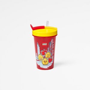 Lego tumbler with straw, healthy, drinking, kid, play, lunch, yellow