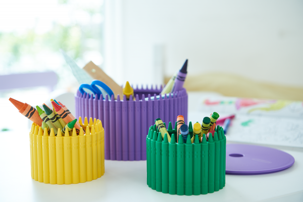 crayola crayon cups, collection, crayola round storage box, drawing, design, creative