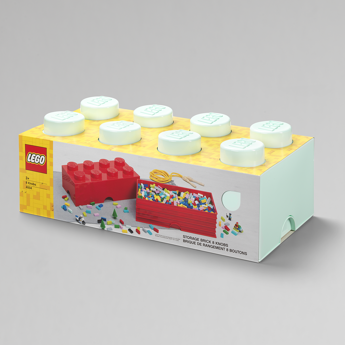 LEGO Storage Brick 8 Aqua Pietra 2x4 Conservazione Scatola Box Scatola 8 Knobs 