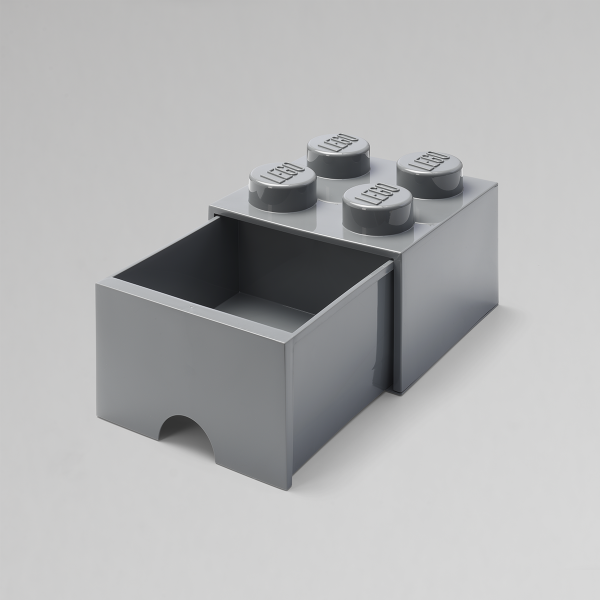 in Black LEGO Brick Drawer Stackable Storage with 4 Knobs