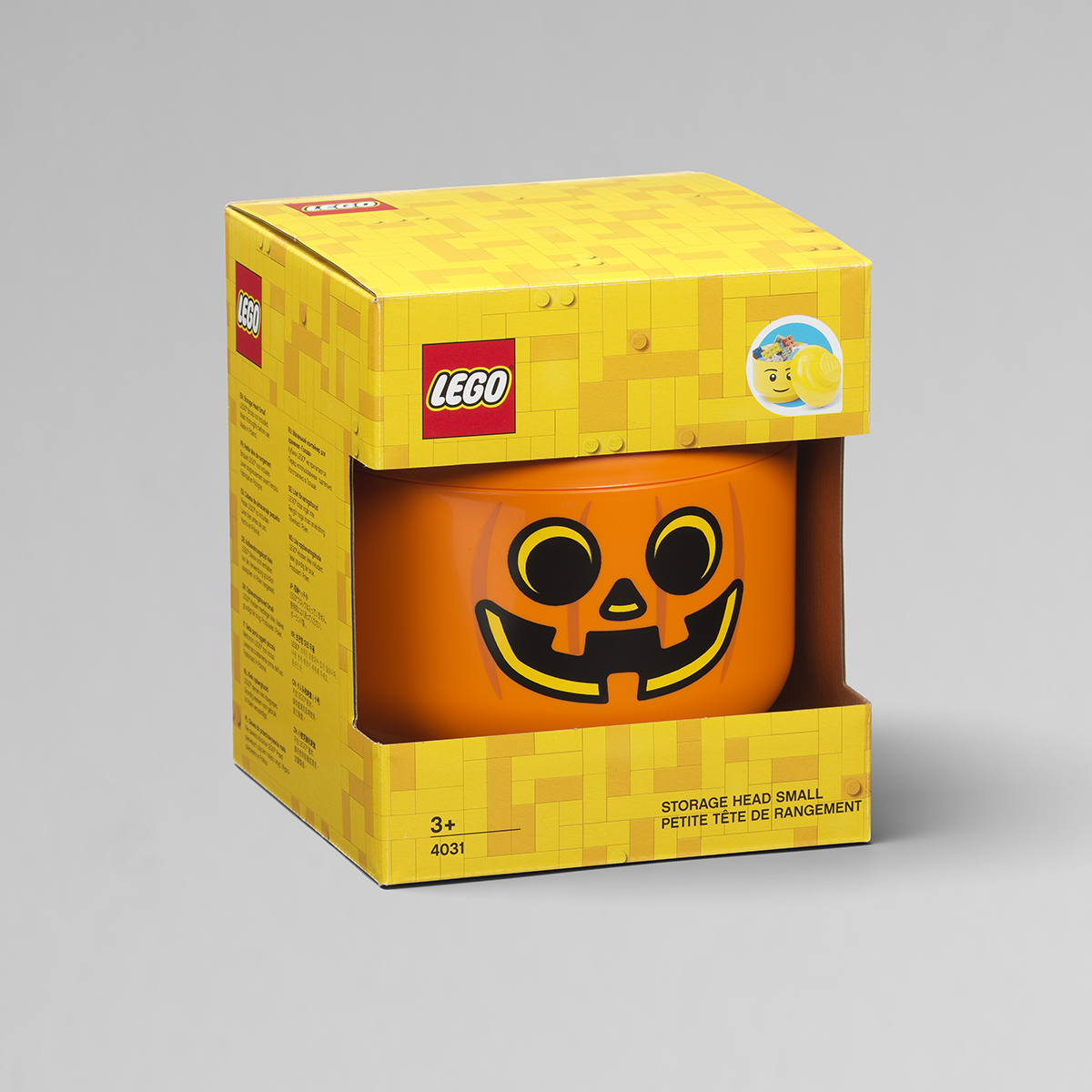 LEGO PUMPKIN STORAGE HEAD SMALL BOYS BRAND NEW IN BOX FREE P&P HALLOWEEN 