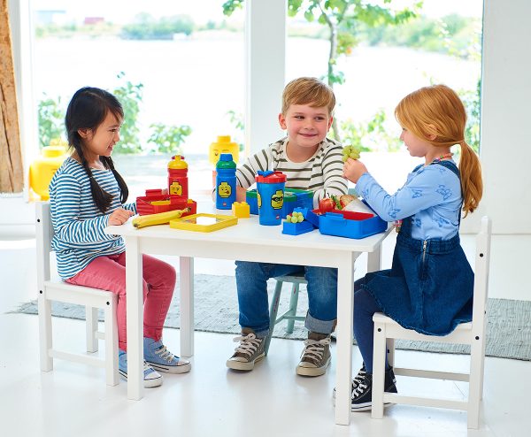 lego lunch set collection, iconic, bricks, storeage, heads, yellow, food, fun, friends, boy